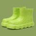 Rain Boots Rain Women S Rainy Days New Thick Bottom Non Slip Booster Short Barrel Martin Waterproof And Wear Resistant_vogvips.com