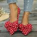 New Foreign Trade Bowknot Polka Dot Shallow Single For Women, Cross-border Mary Jane Ballet Flats, All-season Boat Shoes_vogvips.com
