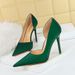 Women's Elegant Pointed Toe Stiletto Heel Dress Pumps With Side Cut-Out Design - Breathable & Stylish For Parties & Evening Events High Heels_vogvips.com