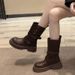 British Style Martin For Women 2025 New Autumn Women's Shoes Melad Brown Thick Sole Black Ankle Boots_vogvips.com