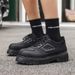 ShoeVault New 2025 Casual Big Toe Leather Derby Thick Sole Niche Height Increasing Stylish Trendy Shoes British Style Z26_vogvips.com
