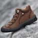 Men's Work Shoes Autumn And Winter Genuine Leather Mid-Top Shoes, Closed-Toe Anti-Kick Outdoor Casual Hiking Shoes, Larg_vogvips.com