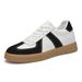 Retro Leather Color Matching Platorm Casual Sports Board Shoes Dexun Xiaobai Breathable Black And White Men's Shoes_vogvips.com