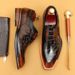 Explosive men's shoes patent leather bright leather shoes real cowhide English carved business dress shoes_vogvips.com