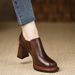 Retro Thick-soled Platform High-heeled Women, Chunky Heel, 2025 Spring New Model, Comfortable For The Feet, Deep-cut_vogvips.com