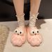 Winter Indoor Cat Paw Warm Couple Men And Women Cotton Shoes Cute Big Eyed Dog Cartoon Home Slippers_vogvips.com