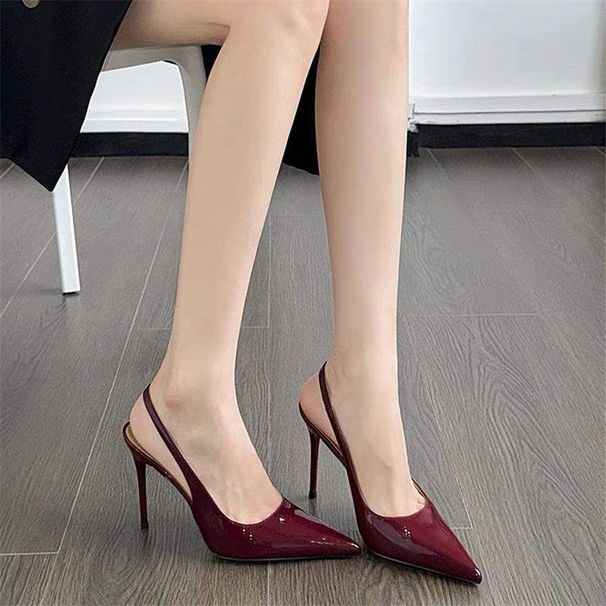 Red-soled Pointed-toe High-heeled Shoes For Women, New Summer 2026 Model, Comfortable And Sexy, Patent Leather, Stunning_vogvips.com