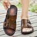 High Quality Flats Summer Mens Sandals Fashion Sneakers Outdoor Non-slip Male Beach Slippers Handmade Real Leather Men_vogvips.com