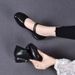 Shallow Flat-soled Single Shoes Women's Soft Leather Soft-soled Women's Shoes Round Head Doudou Shoes Low-heeled Small Leather Shoes_vogvips.com