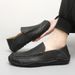 New Casual Men's Shoes Large Size Leather Slip-on Bean Shoes_vogvips.com