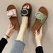 Women's C Strap Slippers Summer Wear Non-Slip Wear-Resistant Soft Sole Fashionable Versatile One Strap Shoes_vogvips.com