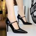 Women's Shoes Banquet Hollowed Out Pointed High Heels For Women, Stiletto Heels, T Strap Strap, Super High Heels, Low Mouth._vogvips.com