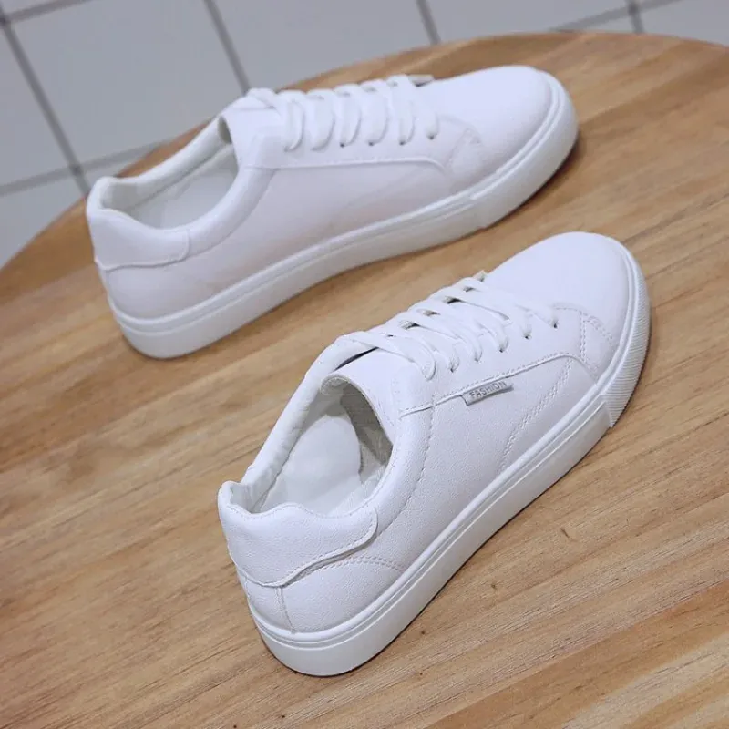 Desginer Women Sneakers Breathable Students Casual Sports Girl Flat Leather Pu White Woman Vulcanize Shoes_vogvips.com