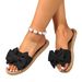 Summer Bowknot Women's Sandals, Flat-soled Faux Straw Slippers For Outdoor Wear, Niche Beach Casual Sandals_vogvips.com