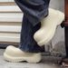 Shoes Men's Big Head Rain Boots Retro Casual Women's Couple Same Style Round Head Thick Bottom Heightening Black Summer_vogvips.com