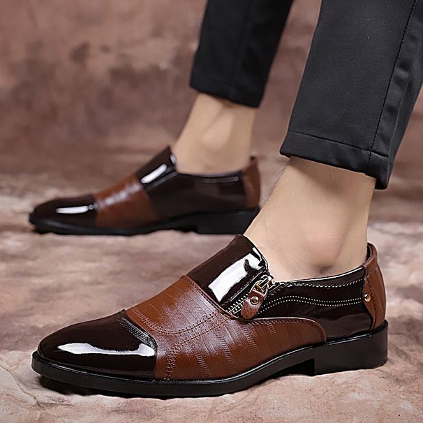 Plus Size New Men's Pointed Toe Business Leather British Style Fashion Formal Suit Groom Wedding Derby Shoes_vogvips.com