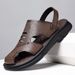 Men’s Shoes Genuine Leather Sandals For Men Outdoor Wear Summer Breathable Casual Men's Sandals Soft Surface Beach Men's Trendy Shoes_vogvips.com