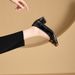 2025 Genuine Leather Fashion For Women, French Style Color-Block Bowknot Ballet Shoes, Thick-Soled Mary Jane Casual_vogvips.com