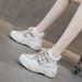 Leather Belt Drill Hollow Dad Shoes Women's Lightweight Inner Height Increase Casual Sports Shoes Platform Sandals_vogvips.com
