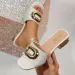 2026 New High Heel For Women's Slippers With Versatile Style Decorative Buckle And Square Head Sandals_vogvips.com