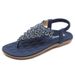 Embroidered Beaded Boho Flat Thong Sandals Large Size Comfortable Summer Footwear_vogvips.com
