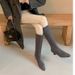 Simple And Stylish Thin Short Heel Long Suede Wide Mouth Slim Pointed Toe High Boots Brown_vogvips.com