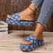 Men's 2025 Summer New Foreign Trade Plus Size With Casual Denim Platform Slippers Sandals_vogvips.com