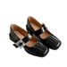 Spring 2025 New French Mary Jane Thick Heel, Straight Line With Rhinestones, Square Toe, Shallow Mouth, Single Shoe For_vogvips.com