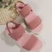2024 Summer Oversized Women's Shoes Casual Elastic Back Trip Strap Polyurethane Flat Bottom Sandals for Women_vogvips.com