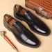 Men's Genuine Leather Oxford Dress Shoes Sharp Toe Wedding Formal Business_vogvips.com