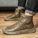 New Leather Spring Men's Shoes High-top Men's Heightening Tooling Martin Boots_vogvips.com
