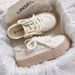 High Beauty Little White 2024 Autumn New Canvas Breathable Skirt Paired Half Dragged And One Footed Women's Shoes_vogvips.com