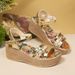 Large Size For Women In Summer 2025, New One-piece Buckle Strap, Sloping Heel, Thick Soled Roman Sandals, Casual Sandals_vogvips.com