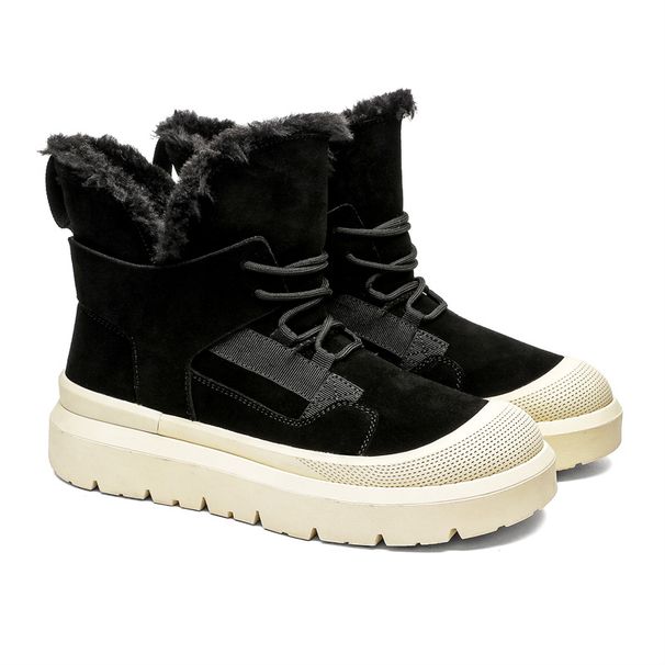 Buffny Men's Winter Snow Boots Waterproof Slip-Resistant Insulated Lined Casual Shoes With Thick Sole_vogvips.com