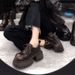 Non-slip Platform Single Shoes Women's Lace-up Small Leather Shoes British Loafers_vogvips.com