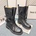 2025 Autumn New European Style Genuine Leather Breathable Comfortable Casual Martin For Women Versatile Mid-Calf_vogvips.com
