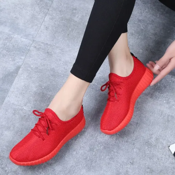 Women's Vulcanize 2025 Autumn Sneakers Solid Black Red Gym Fitness Trainers Walking Sport Shoes Female Zapatos Mujer_vogvips.com