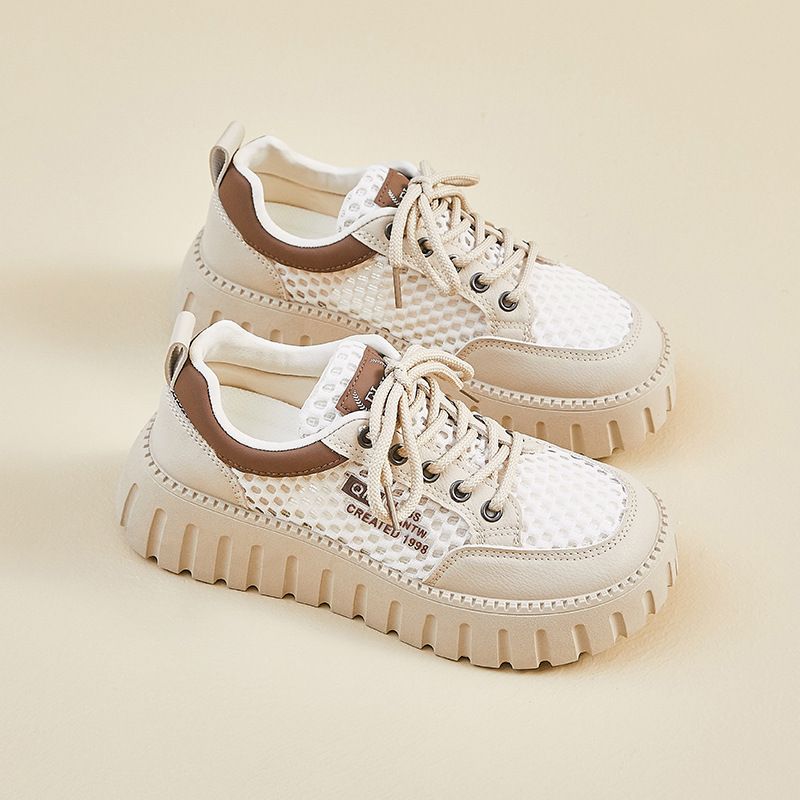 Mesh White Shoes Female Students Breathable Heightening Shoes Board Shoes Casual Shoes_vogvips.com