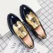 Euro Step Thick-Soled Spring And Autumn Large Size Slip-On Pointed Toe Leather Tassel Brogue Nightclub Hairstylist Trendy Men's_vogvips.com
