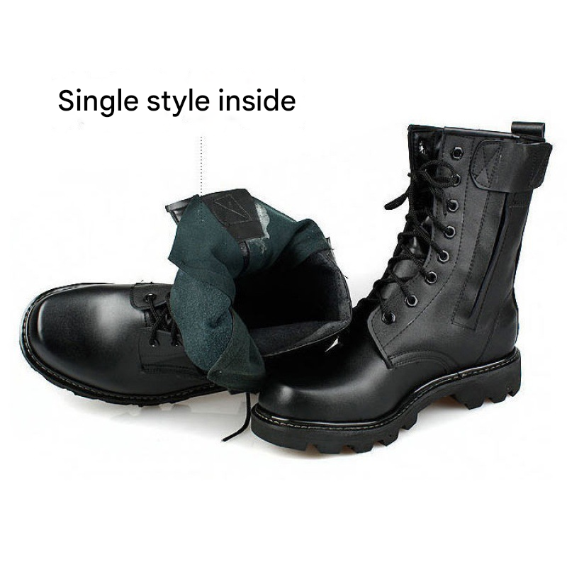 European Warm Series Summer Cowhide Men's Steel Toe Anti-Smash Special Forces High-Top Martin Outdoor Combat Training Military Enthusiast_vogvips.com