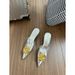 2025 Spring New Fashion Style Metal Camellia Pointed Stiletto High Heel Closed Toe Mules Women's Shoes_vogvips.com