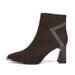 2025 Autumn Winter New Women's Suede Short Boots Pointed Toe Chunky Heel Boots With Fleece High Heels Fashion Martin Boots Cotton Shoes_vogvips.com