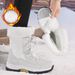Snow Boots For Women, Warm And High Top Cotton Shoes With Fleece, Outdoor Hiking Boots, Skiing Boots_vogvips.com