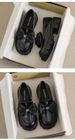 Black Platform Loafers Women's Retro Bow Small Leather Shoes Soft Sole Fairy Style Shoes_vogvips.com