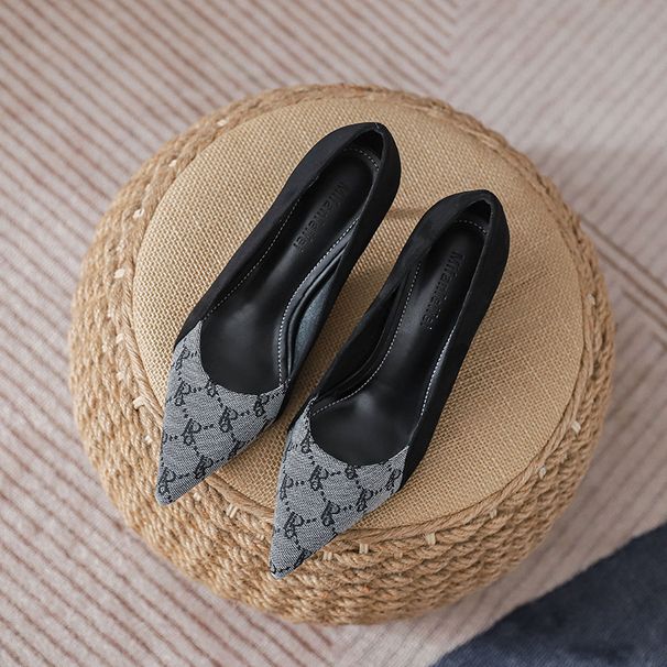 Women's Shoes Long Term Standing Without Tiring Work Shoes, Beautiful Black Professional Work Interview Work Wear Stiletto Leather Shoes_vogvips.com