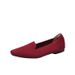 Princess Single Women's Ladle Square Head Flat Bottom Chicken Rolls Flying Woven Bean Knitted Boat Shoes Casual Large_vogvips.com