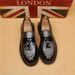 Business Casual Men's Tassel Thick Sole Trendy Shoes Shiny Leather Hairstylist Loafers_vogvips.com