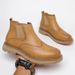 European Warm Series Brogue Martin High Top Yellow British Workwear Genuine Slip-On Mid-Top Short Boots Men's Leather Shoes_vogvips.com