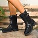 Women's Retro Belt Buckle Slim Fit Suede Martin Boots Plus Size Winter New Style Export_vogvips.com