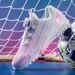Children's rotating buckle football shoes for teenagers, boys and girls, students, children, broken nails, no laces, grass competition training_vogvips.com
